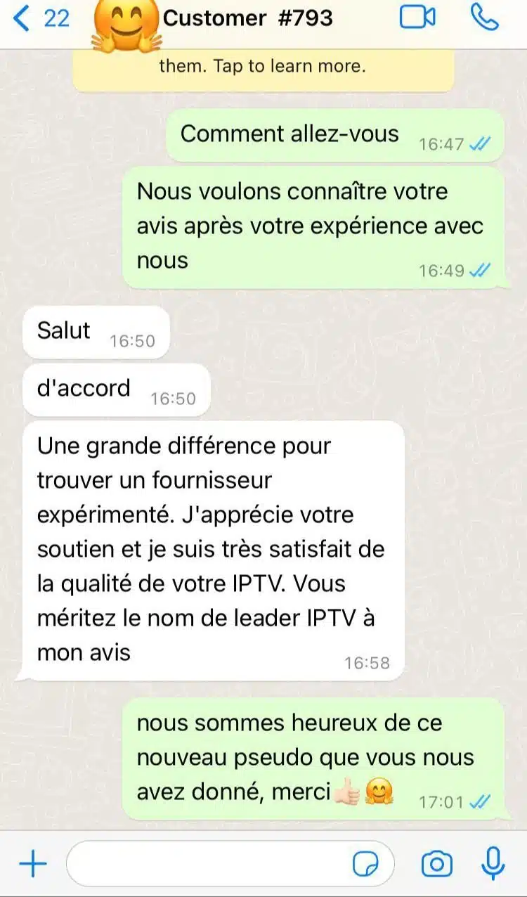 Témoignage client WhatsApp 2