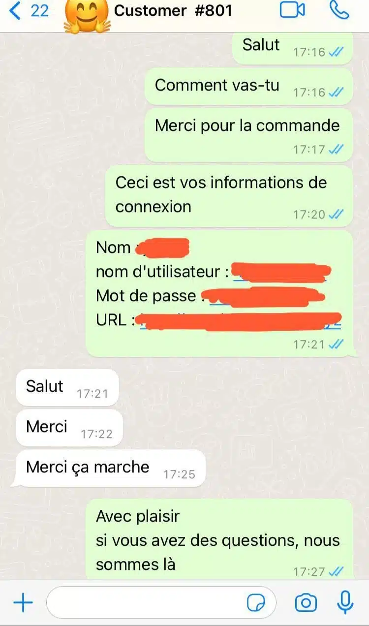 Témoignage client WhatsApp 4